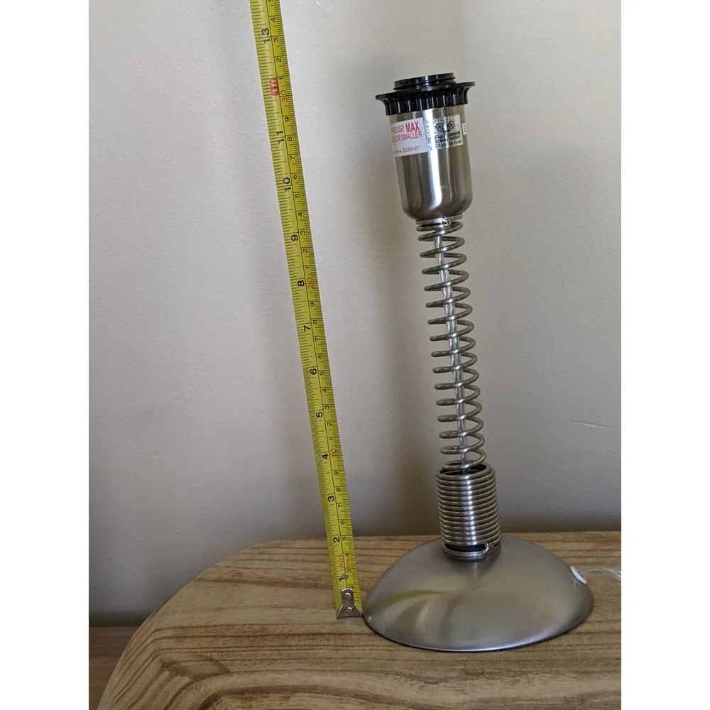 VTG Industrial Coil Spring Lamp Base Flexible Brushed Metal 12